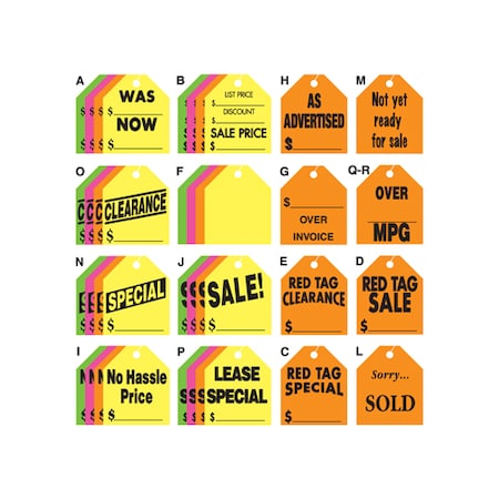 CAR DEALER DEPOT Large Rearview Mirror Hang Tags (50 Per Pack): Yellow, Style Pk, 203-YE-RE-1-1 203-YE-RE-1-1